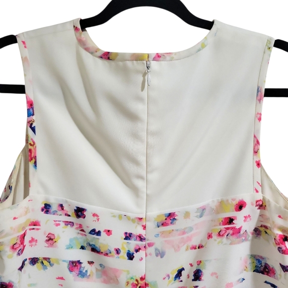 Shoshanna Abstract Floral Stiped Sleeveless Shift Dress Size 6 Anthropologie - Picture 4 of 16